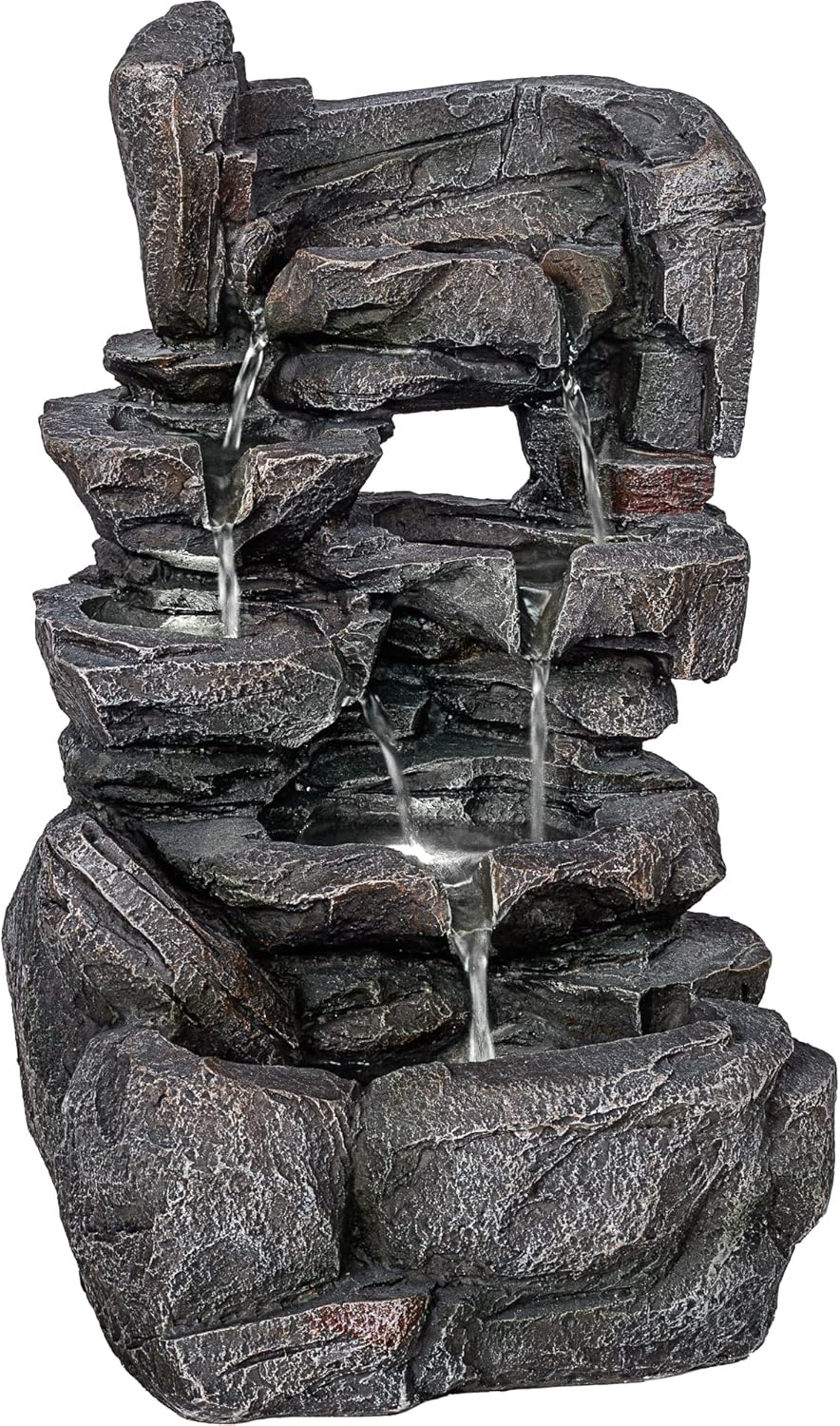 Fontaine de Jardin en Pierre - Éclairage LED - Pompe Incluse