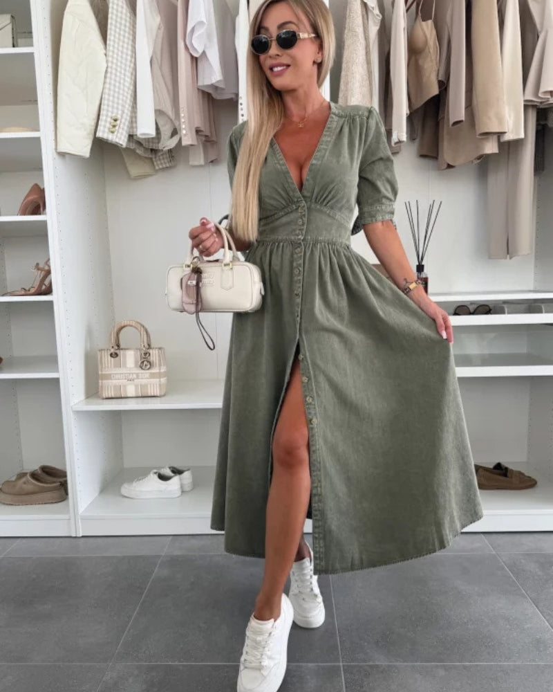 EVANIA - ROBE EN JEAN ÉLÉGANTE