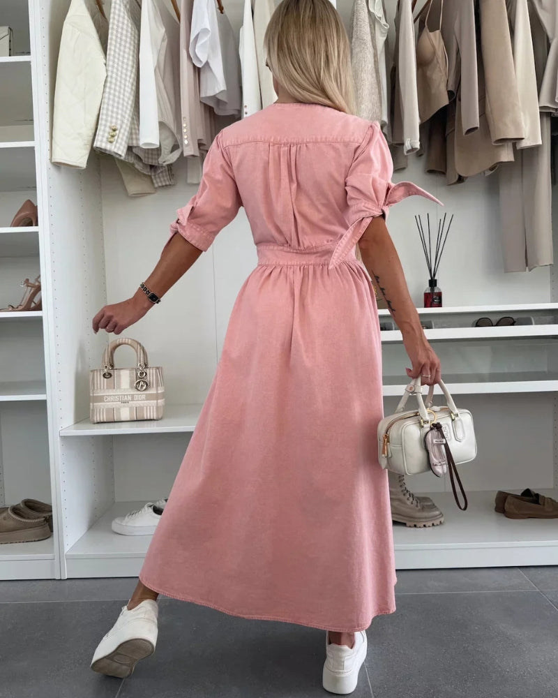EVANIA - ROBE EN JEAN ÉLÉGANTE