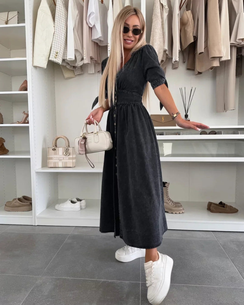 EVANIA - ROBE EN JEAN ÉLÉGANTE