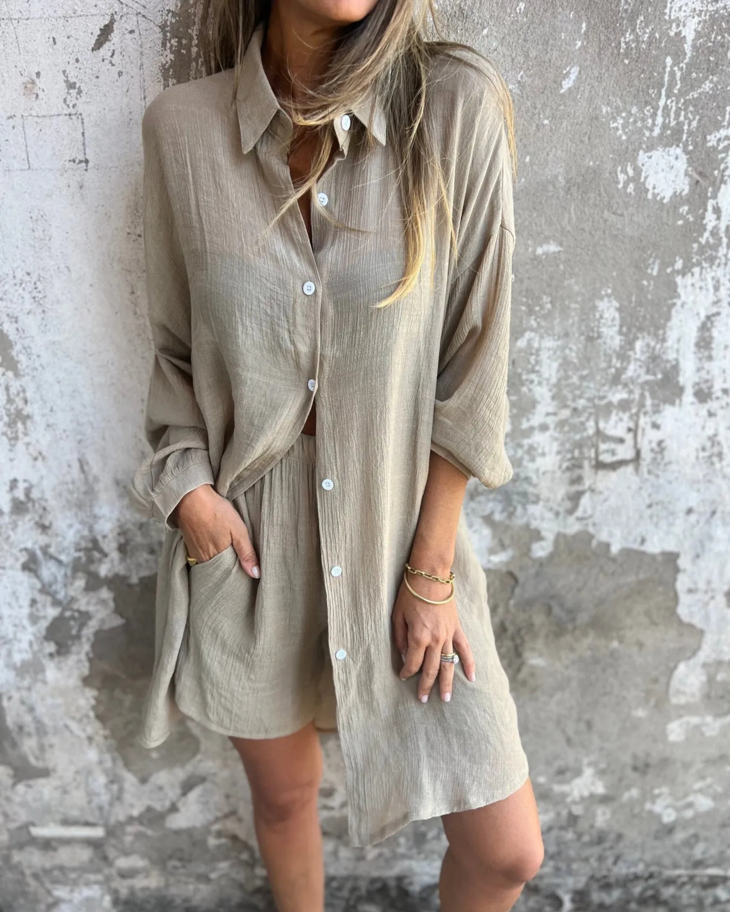 IZELA - ENSEMBLE CHEMISE & SHORT DÉCONTRACTÉ