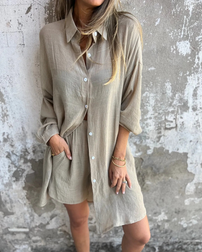 IZELA - ENSEMBLE CHEMISE & SHORT DÉCONTRACTÉ
