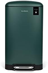 Les Collectors Poubelle de Cuisine à Pédale N°863, Acier Inoxydable, 40L, Vert Canard
