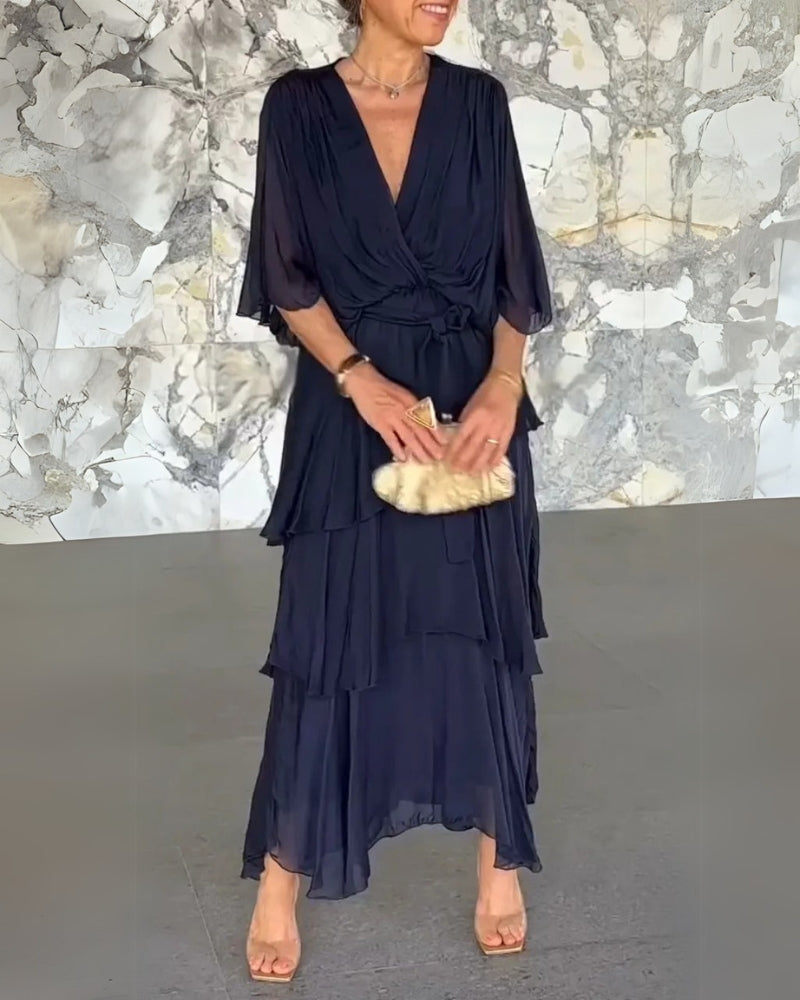 MAIGE - Robe Élégante à Multiples Couches