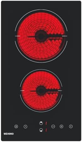 Plaque Vitrocéramique 2 Feux Induction, 29cm, Commande Tactile, 9 Niveaux