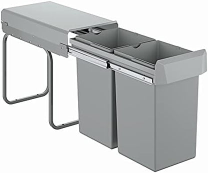 GROHE Poubelle de Cuisine, Tri Sélectif, 2x15L, Gris, 40855000