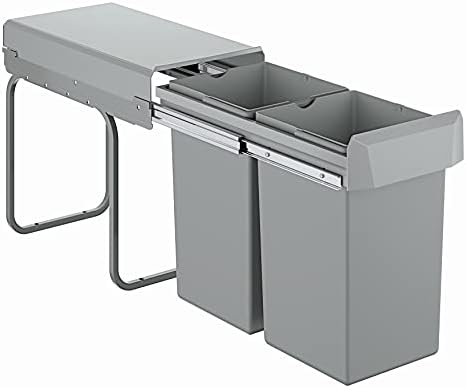 GROHE Poubelle de Cuisine, Tri Sélectif, 2x15L, Gris, 40855000