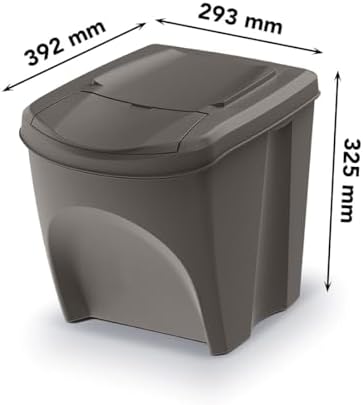 magubo Poubelle à Tri Sélectif, 3 Compartiments, 3x25L, Noir, Robuste et Spacieuse