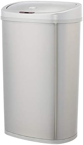 Amazon Basics Poubelle Automatique, Acier Inoxydable, 50L, Argenté