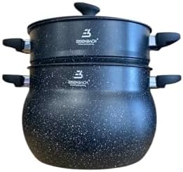 Couscoussier Professionnel Induction, Pierre Antiadhésive, 8 Litres, Acier Inoxydable