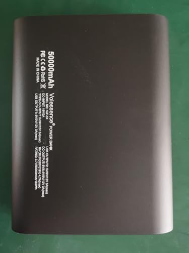Batterie Externe 50000mAh avec Charge Rapide, Aluminium Noir
