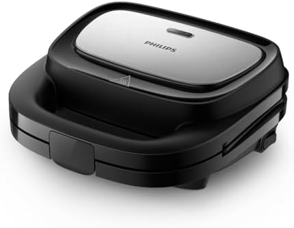Philips Appareil à Croque Monsieur HD2350/80, 3 Plaques Interchangeables, 750W, Noir