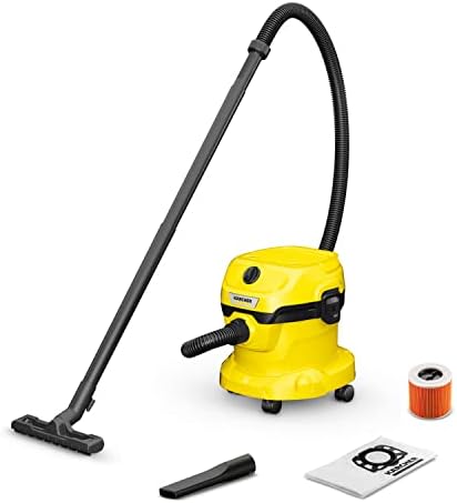 Kärcher Aspirateur Eau et Poussières WD 2 Plus, 1000 W, Cuve PVC 12L, Jaune