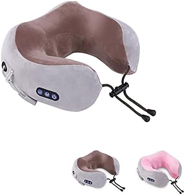 Coussin de Massage Électrique Rechargeable USB Masseur Cervical Brun