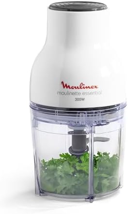 Moulinex Hachoir Électrique Moulinette Essential DJ520110, 300W, 4 Lames, 400ml, Blanc