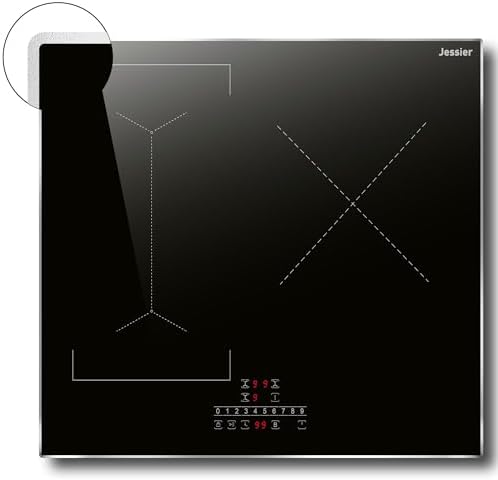 Plaque Induction 3 Feux Flexible 6800W, Verre Noir, Fonction Boost et Sécurité