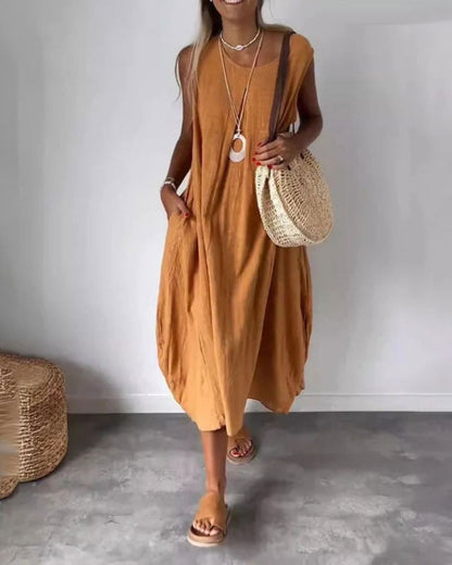 BLOME – ROBE BOHO SANS MANCHES MIDI
