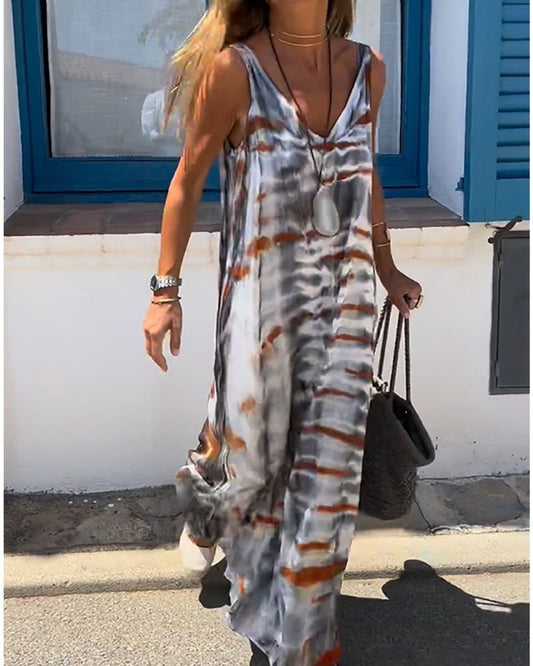 SORIA – Robe sans manches à imprimé tie-dye