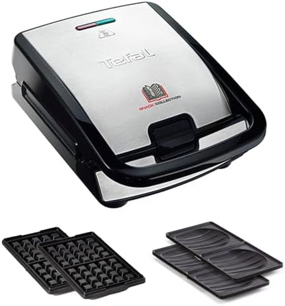 Tefal Appareil à Croque Monsieur SW853D12, Plaques Antiadhésives, Nettoyage Facile