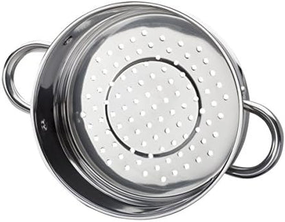 Batterie de Cuisine en Acier Inoxydable 10 Pièces, 24 cm, Argenté
