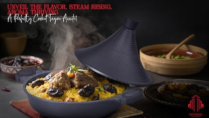 INTIGNIS Tajine Marocain 28 cm, Couvercle Auto-Arrosant, Induction, 4.2L, Antiadhésif