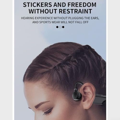 Écouteurs sans fil à conduction osseuse, casque sport Bluetooth 5.2, noir