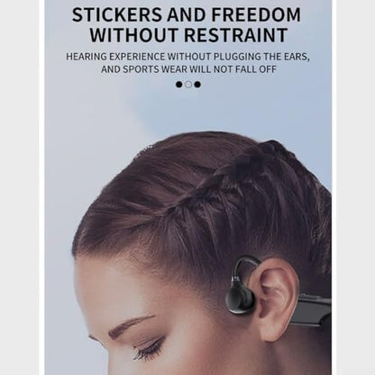 Écouteurs sans fil à conduction osseuse, casque sport Bluetooth 5.2, noir
