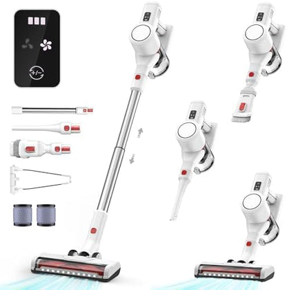 Syntecno Aspirateur Balai sans Fil Puissant P9-W, Moteur 70,000 tr/min, Blanc