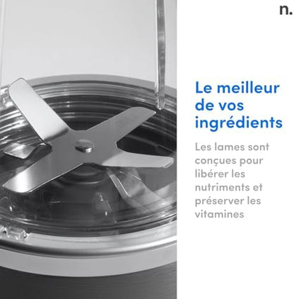 NutriBullet Blender Électrique Original 600, Hachoir Multifonction, 600 Watts, Gris Foncé