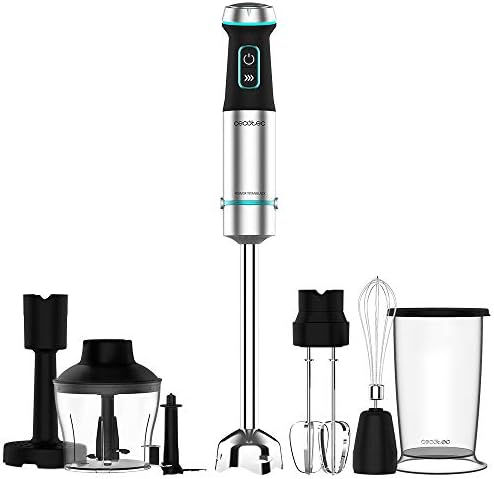 Cecotec Mixeur Plongeant Power TitanBlack 1200 XL, 1200 W, Lames en Titane, Pied XL