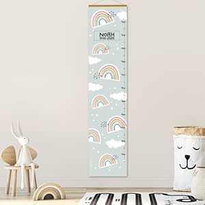 Toise Murale Personnalisée - Décor Arc En Ciel - Mesure Enfant Jusqu'à 150 cm