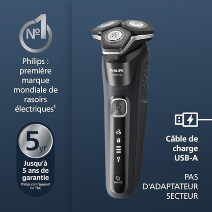 Philips Rasoir Électrique Homme Série 5000, Modèle S5898/50, Wet & Dry, Tondeuse Rétractable