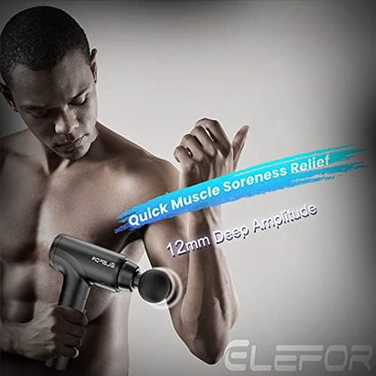 Pistolet de Massage à Percussion 20 Vitesses, 8 Têtes, Noir Mat