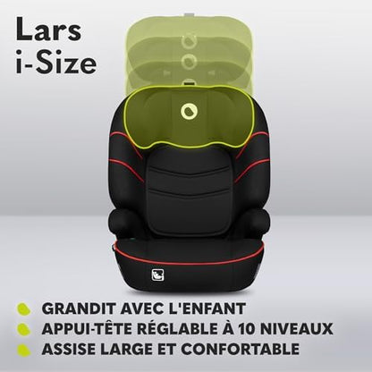 lionelo Siège Auto Isofix Lars I-Size, Groupes 2 et 3, Protection Latérale, Accoudoirs Confortables