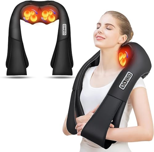 Masseur Cervical Shiatsu avec Chauffage, Appareil de Massage Dos et Cou
