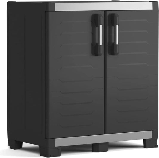 Armoire Basse XL Garage - Métallique Renforcé - Étagère Réglable