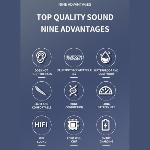 Écouteurs sans fil à conduction osseuse, casque sport Bluetooth 5.2, noir