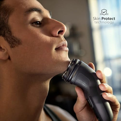 Philips Rasoir Électrique Homme Series 3000X, Wet & Dry, Technologie SkinProtect, Bleu Céleste