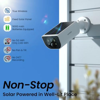Caméra Solaire de Surveillance WiFi Extérieure 2K, Étanche IP65, Vision Nocturne Couleur