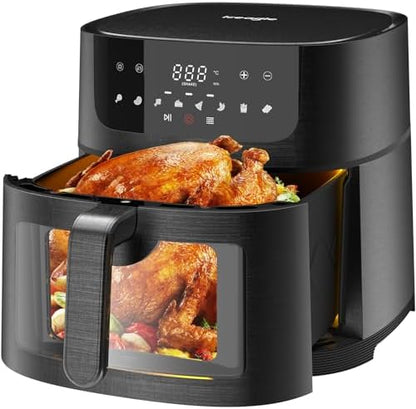 Friteuse à air XXL 9L avec fenêtre transparente et cuisson rapide