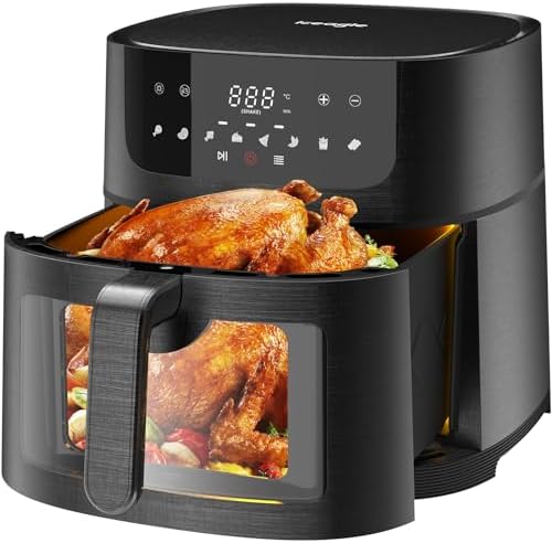 Friteuse à air XXL 9L avec fenêtre transparente et cuisson rapide