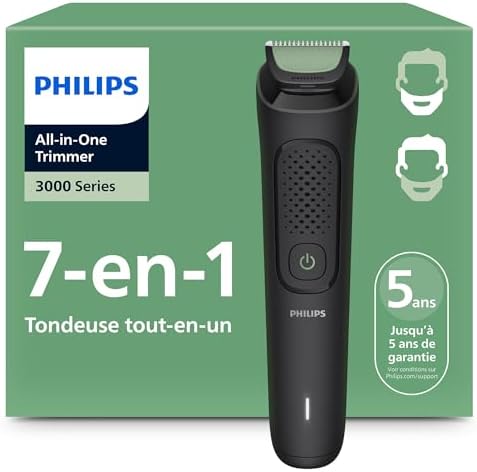 Philips Tondeuse Multigroom Série 3000, Modèle MG3930/15, 7 Accessoires, Lames Auto-affûtées
