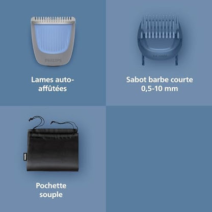 Philips Tondeuse à Barbe Série 3000, Modèle BT3619/15, 20 Hauteurs Réglables, Étanche