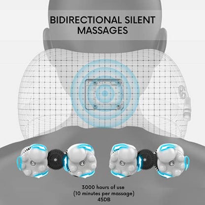 Coussin de Massage Électrique Rechargeable USB Masseur Cervical Brun