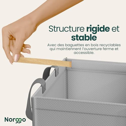 Norggo Poubelle Tri Sélectif 3 Bacs 40L, Sac Tri Sélectif Plastique, Papier et Verre