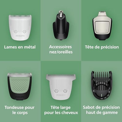 Philips Tondeuse Tout-en-Un MG7962/30, 19 Accessoires, Lames Auto-affûtées