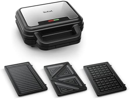 Tefal Gril de Contact UltraCompact 3in1 SW383D10, Noir, 26.2x16x29 cm