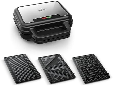 Tefal Gril de Contact UltraCompact 3in1 SW383D10, Noir, 26.2x16x29 cm