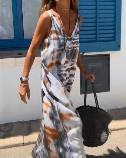 SORIA – Robe sans manches à imprimé tie-dye