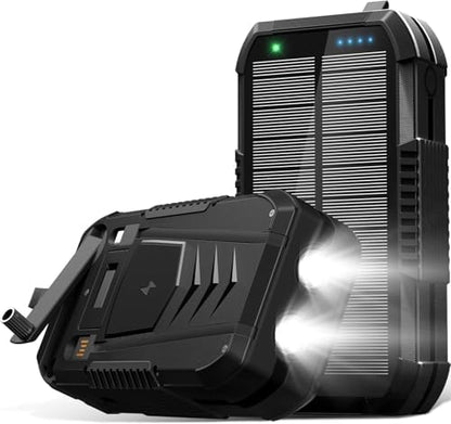 Chargeur Portable 70 000 mAh Batterie Externe Solaire avec Manivelle et 6 Sorties
